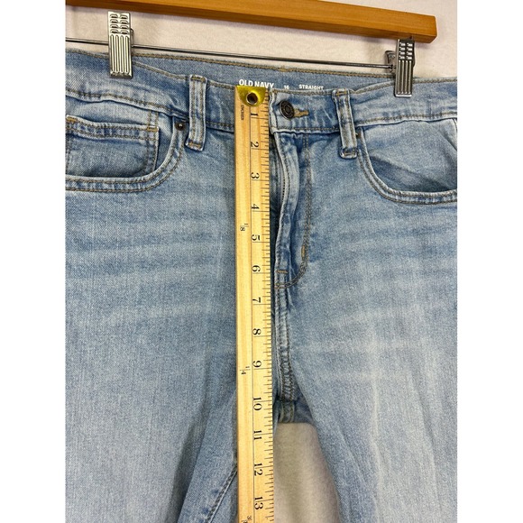 Classic Casual Old Navy Women 16 Light Wash Straight Built-In Flex Jeans - Picture 4 of 9